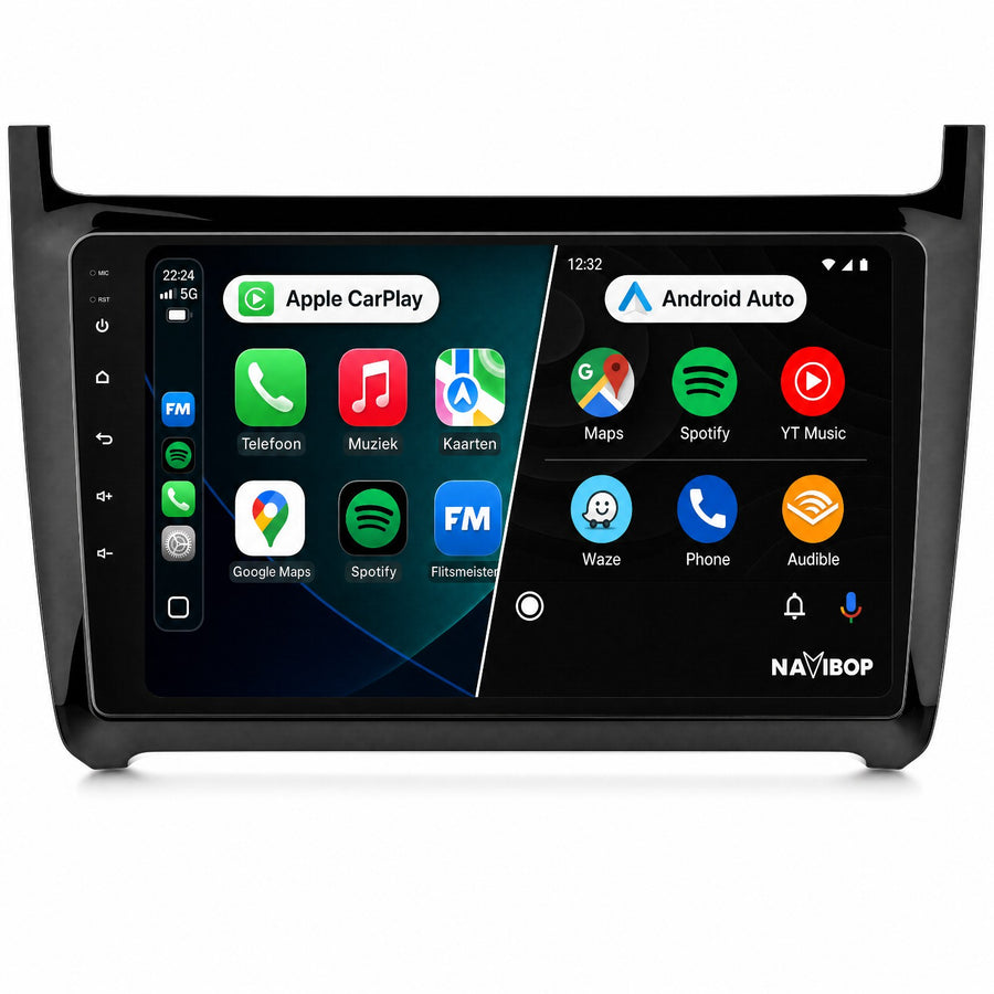 Volkswagen Polo + 2013 Zwart | Autoradio | Draadloos CarPlay & Android Auto | Android 15