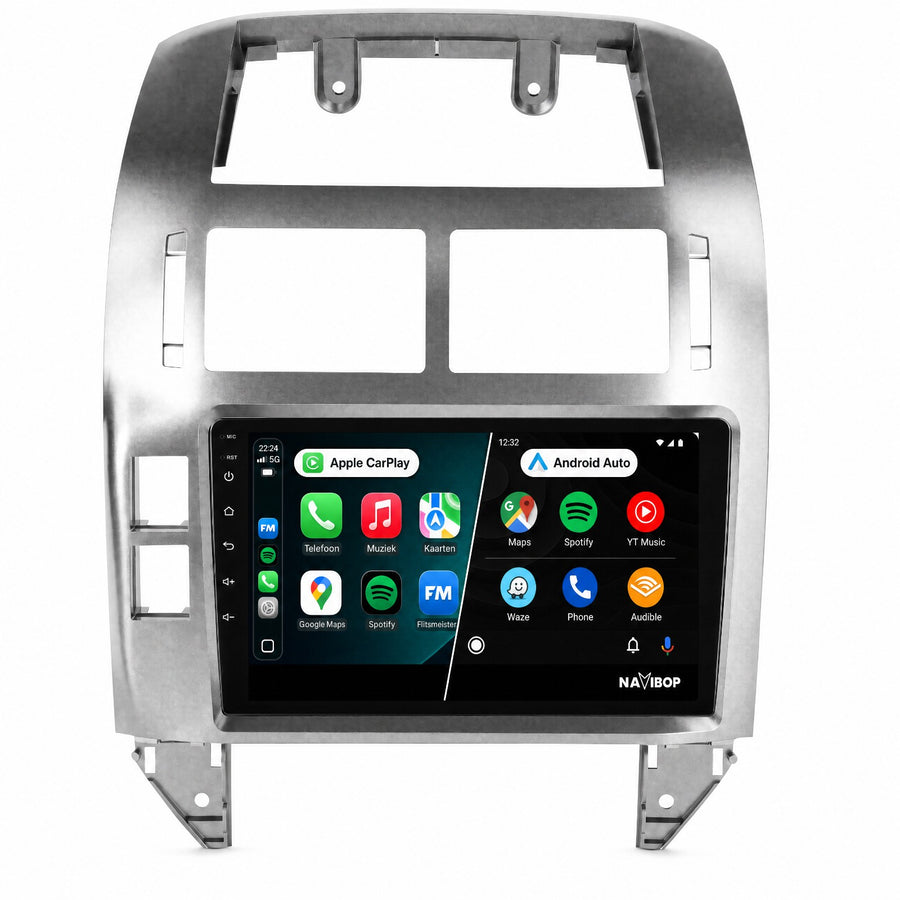Volkswagen Polo Zilver | Autoradio | Draadloos CarPlay & Android Auto | Android 15 | 2002 t/m 2009