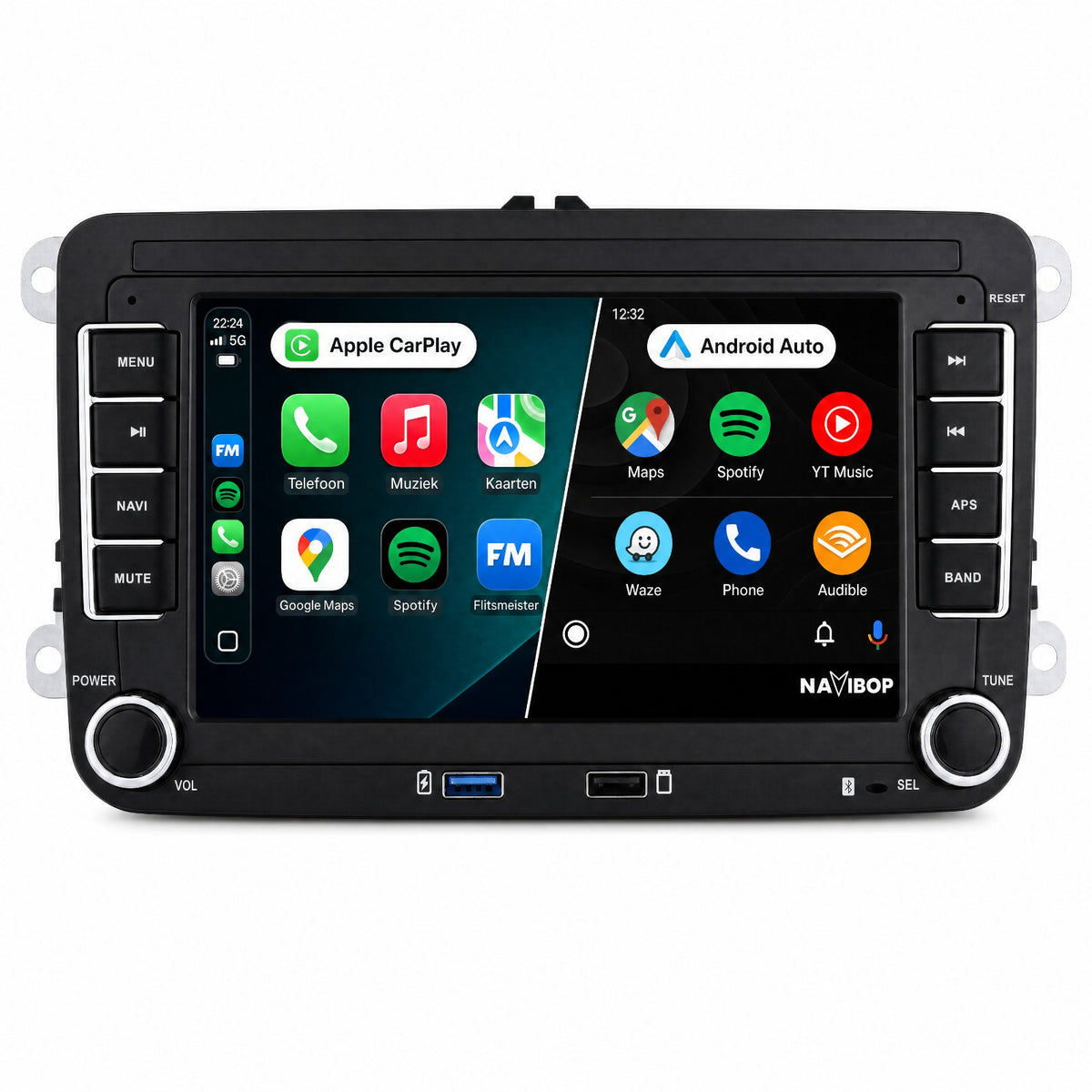 Volkswagen Seat Skoda met usb | Autoradio | Draadloos CarPlay & Android Auto | Android 15