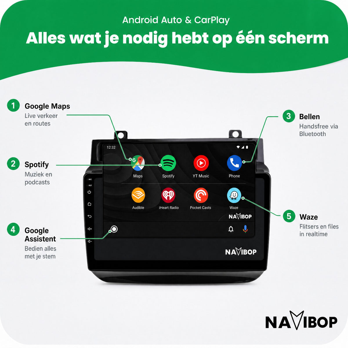Volkswagen Touareg | Autoradio | Draadloos CarPlay & Android Auto | Android 15 | 2002 t/m 2010