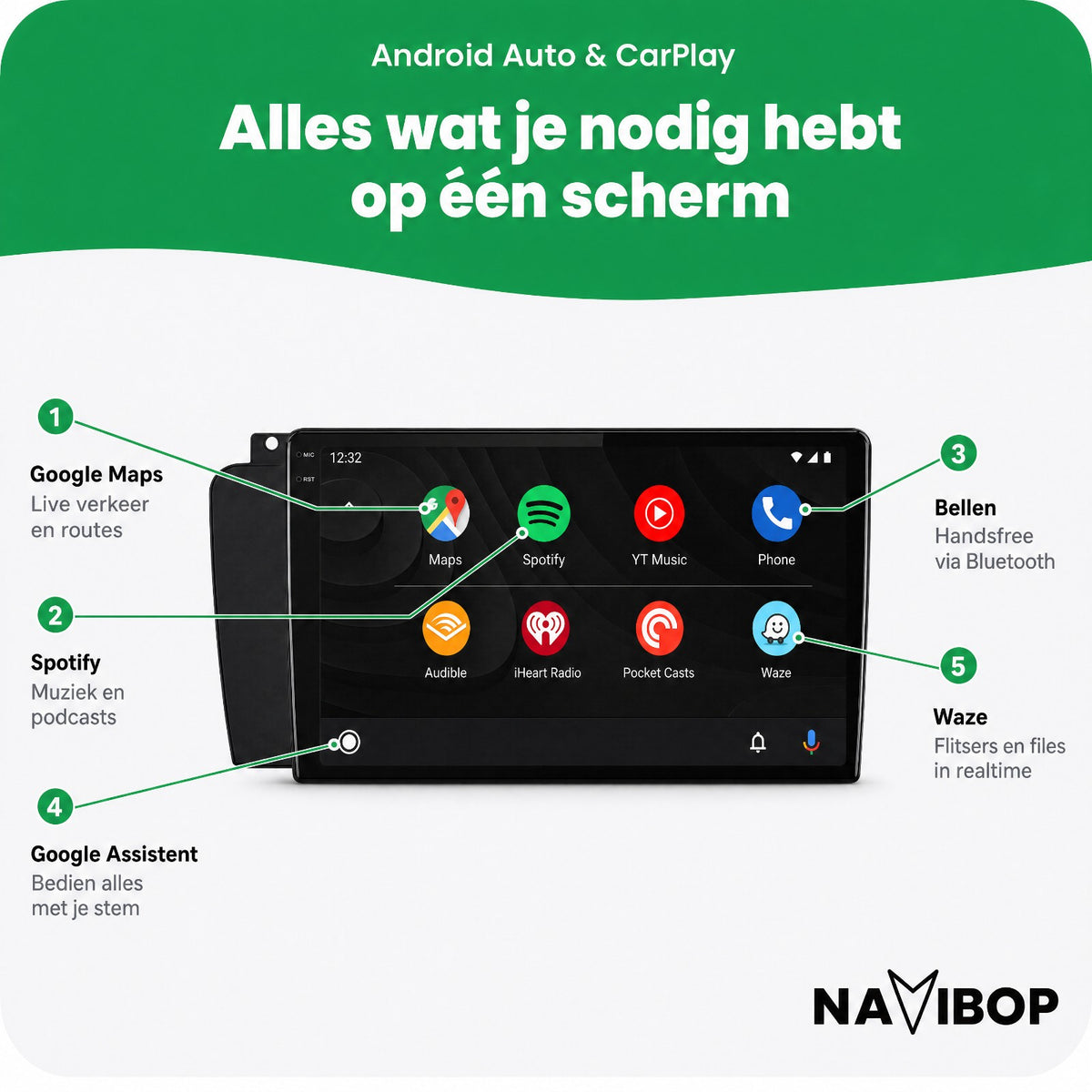 Volvo S60 V70 XC70 | Autoradio | Draadloos CarPlay & Android Auto | Android 15 | 2004 t/m 2009
