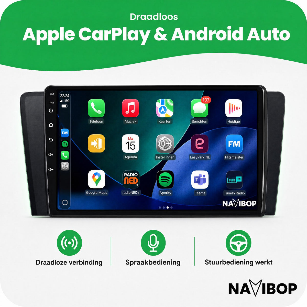Volvo V70 XC70 S60 | Autoradio | Draadloos CarPlay & Android Auto | Android 15 | 2000 t/m 2009