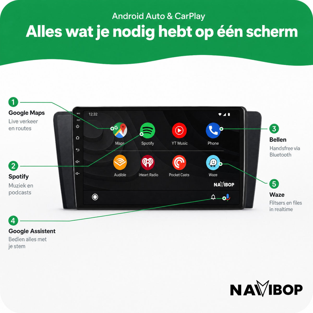 Volvo V70 XC70 S60 | Autoradio | Draadloos CarPlay & Android Auto | Android 15 | 2000 t/m 2009