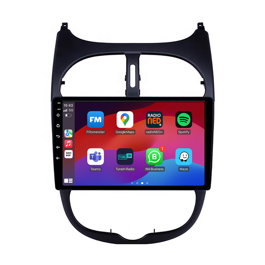 Peugeot 206 | Autoradio | CarPlay & Android Auto | Android 15.0 | 2000 t/m 2008
