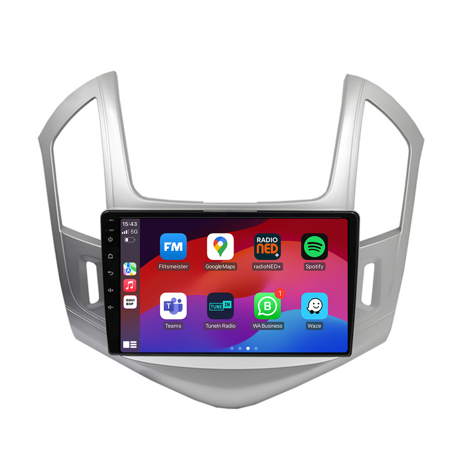Chevrolet Cruze Zilver | Autoradio | CarPlay & Android Auto | Android 15.0 | 2012 t/m 2015