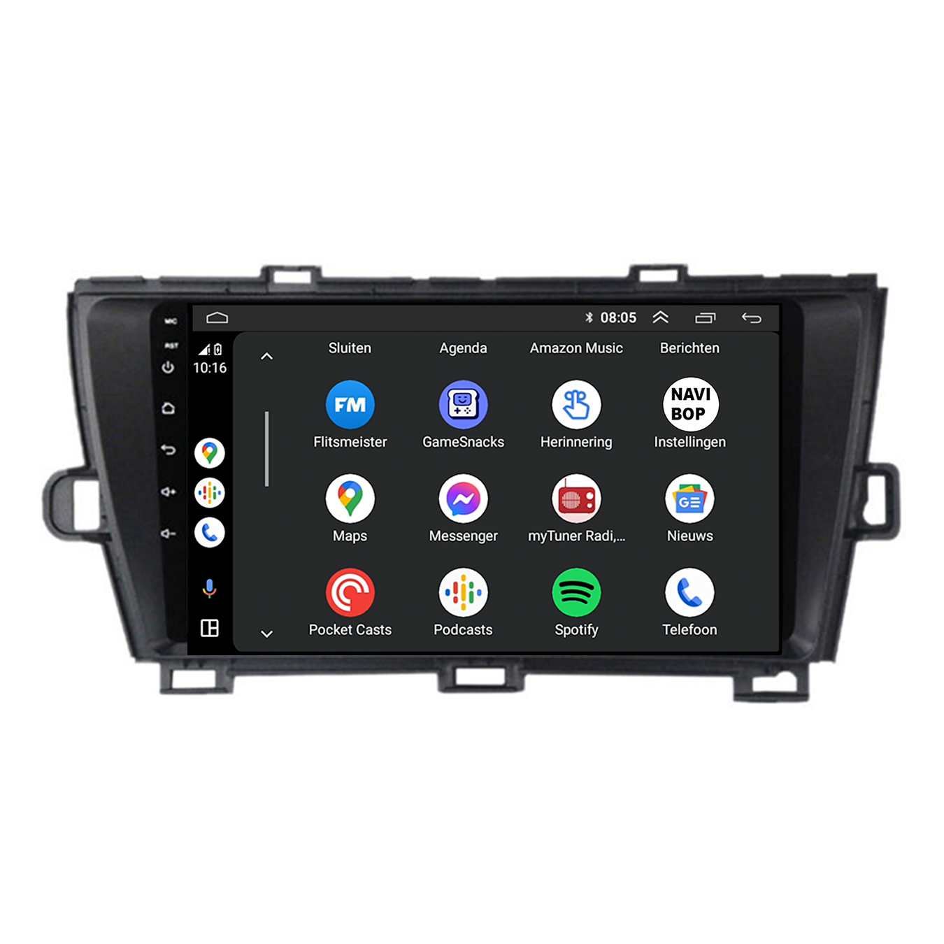 Toyota Prius - Zwart (2009 t/m 2015) | 9 inch Android 15.0 CarPlay autoradio | Draadloos CarPlay & Android Auto | 2GB RAM + 32GB | Externe microfoon | Bluetooth & WiFi | Bouwjaar 2009 t/m 2015