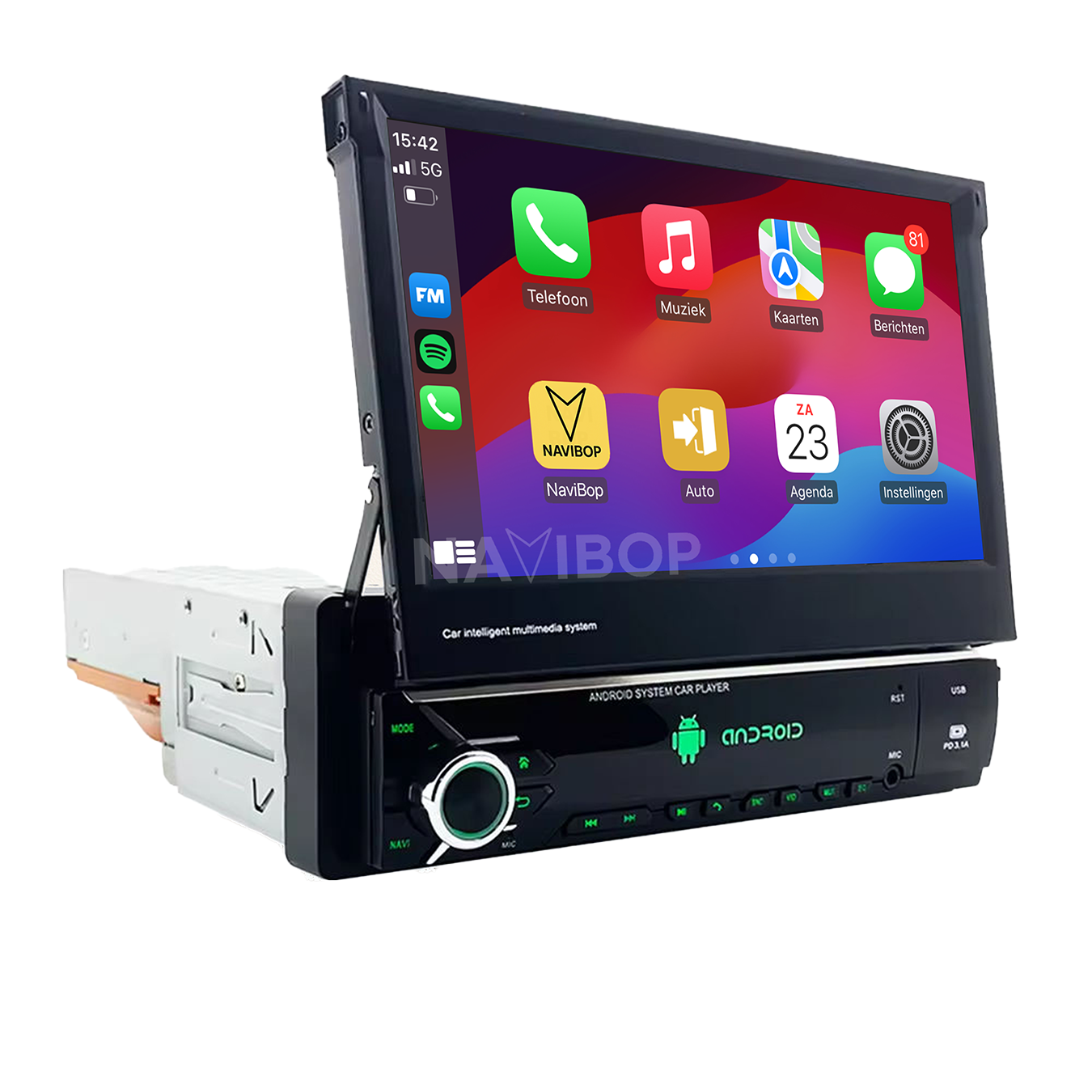 Universele 1 DIN | Autoradio | CarPlay & Android Auto | Android 15.0 |  t/m
