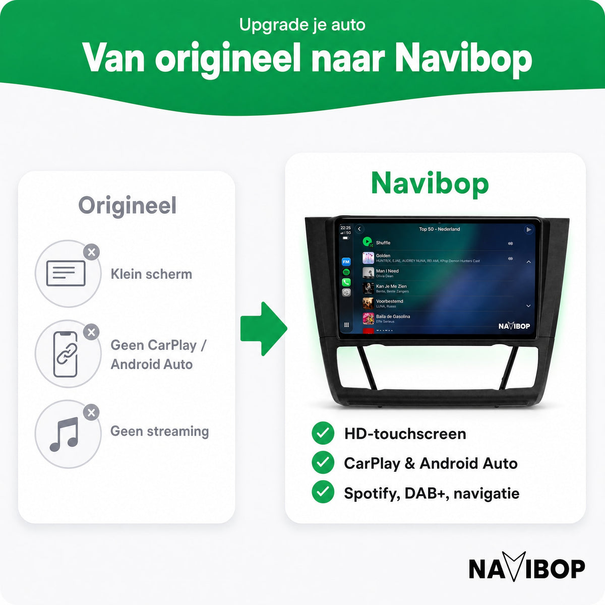 BMW 1-serie Versie 2 | Autoradio | Draadloos CarPlay & Android Auto | Android 15 | 2005 t/m 2013