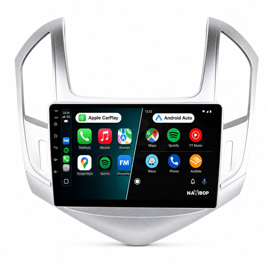 Chevrolet Cruze Zilver | Autoradio | Draadloos CarPlay & Android Auto | Android 15 | 2012 t/m 2015