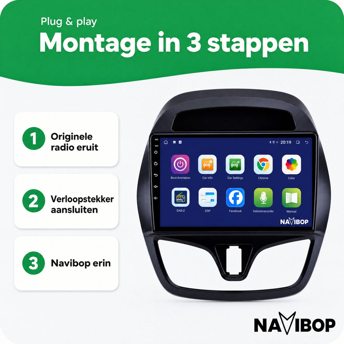 Chevrolet Spark | Autoradio | Draadloos CarPlay & Android Auto | Android 15 | 2015 t/m 2018