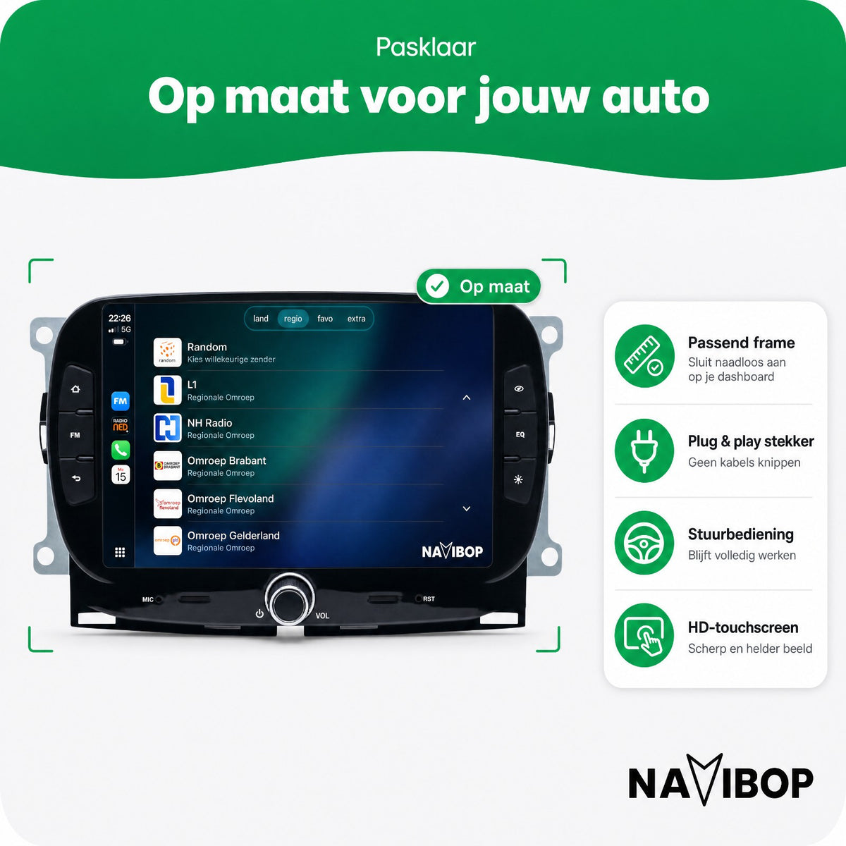 Fiat 500X | Autoradio | Draadloos CarPlay & Android Auto | Android 15