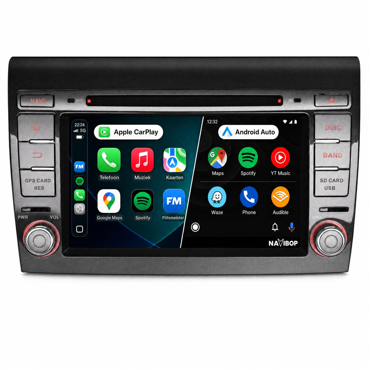 Fiat Bravo | Autoradio | Draadloos CarPlay & Android Auto | Android 15 | 2006 t/m 2017