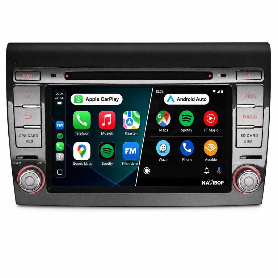 Fiat Bravo | Autoradio | Draadloos CarPlay & Android Auto | Android 15 | 2006 t/m 2017