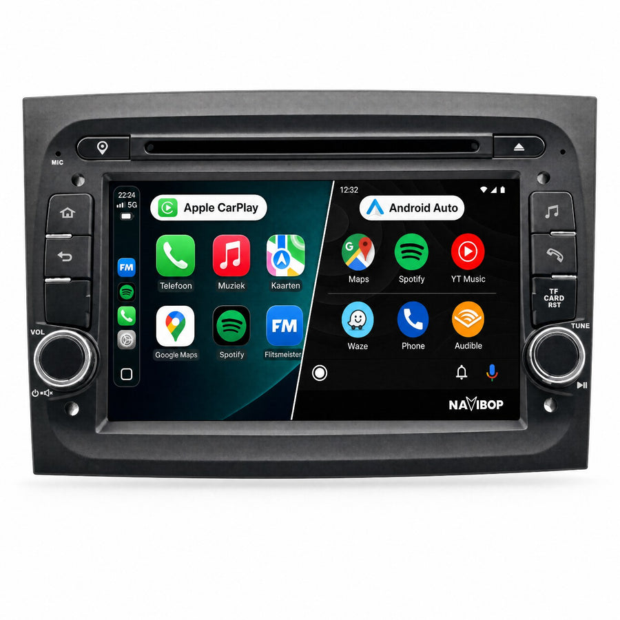 Fiat Doblo | Autoradio | Draadloos CarPlay & Android Auto | Android 15 | 2015 t/m 2019