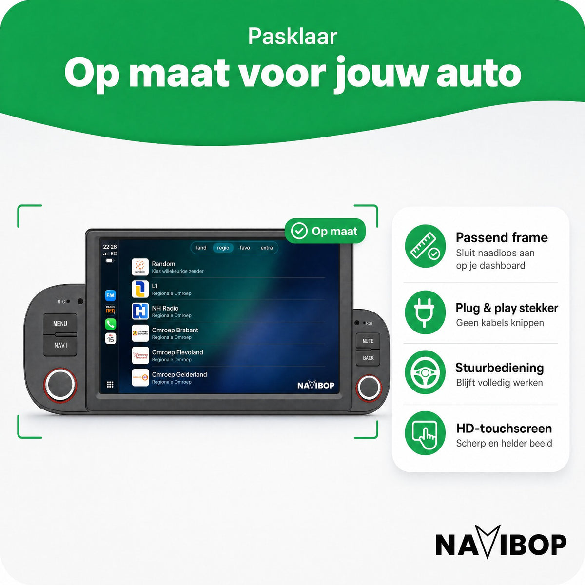 Fiat Panda | Autoradio | Draadloos CarPlay & Android Auto | Android 15 | 2013 t/m 2020
