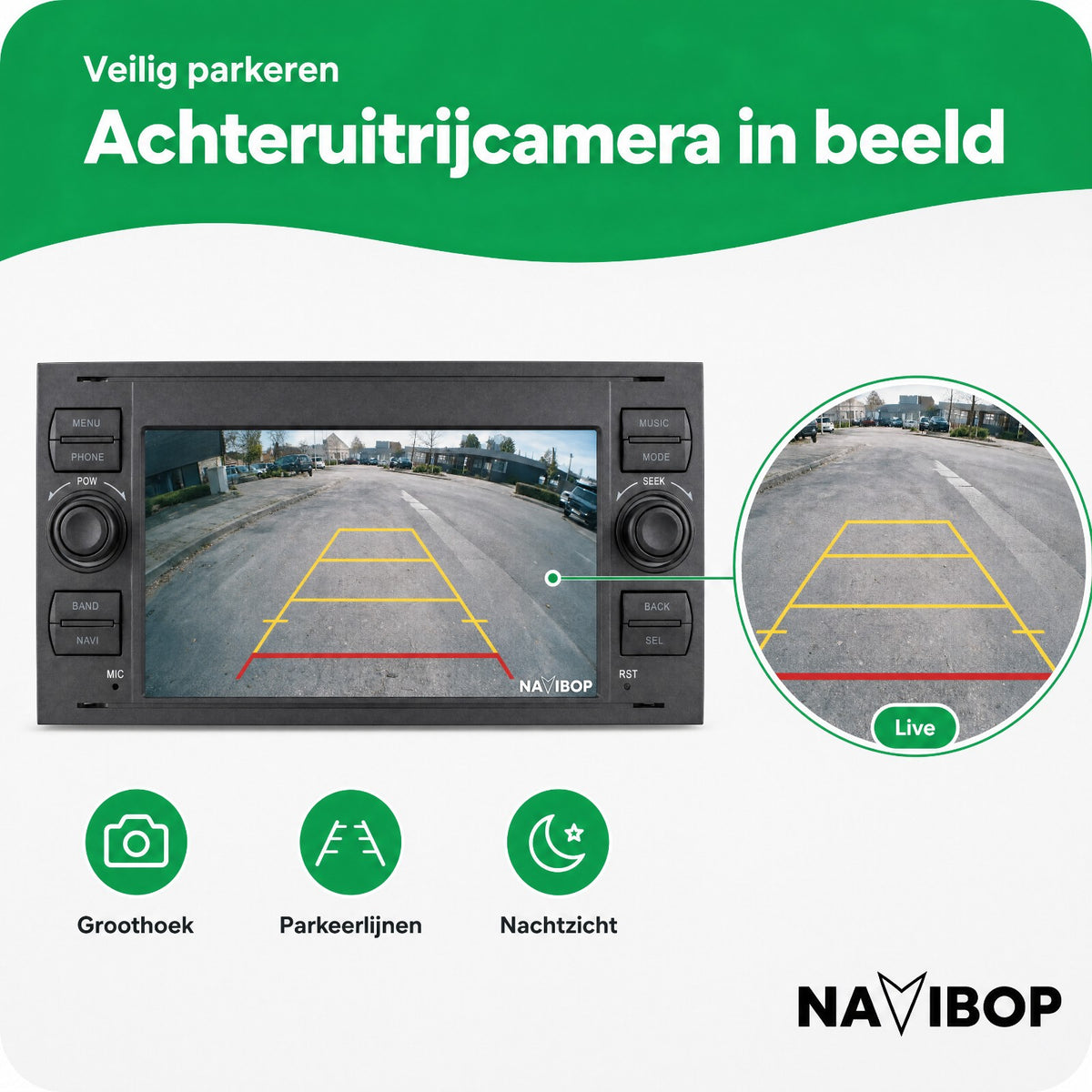 Ford C-Max Fiesta Fusion Zwart | Autoradio | Draadloos CarPlay & Android Auto | Android 15