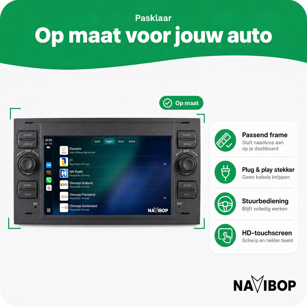 Ford C-Max Fiesta Fusion Zwart | Autoradio | Draadloos CarPlay & Android Auto | Android 15