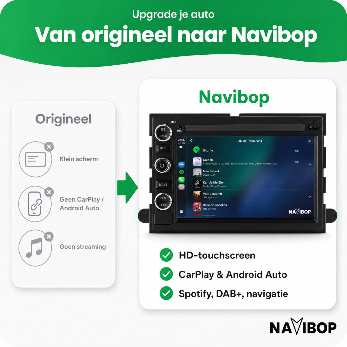Ford F150 | Autoradio | Draadloos CarPlay & Android Auto | Android 15 | 2003 t/m 2007