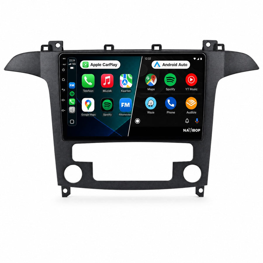 Ford S-max (Automatische airco) | Autoradio | Draadloos CarPlay & Android Auto | Android 15 | 2006 t/m 2015