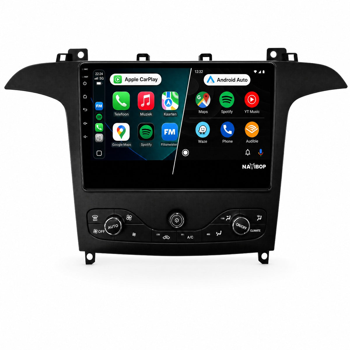 Ford S-max (Incl. aircopaneel) | Autoradio | Draadloos CarPlay & Android Auto | Android 15 | 2009 t/m 2015