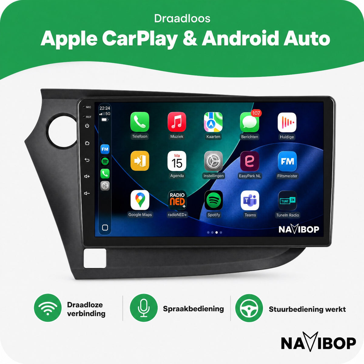 Honda Insight | Autoradio | Draadloos CarPlay & Android Auto | Android 15