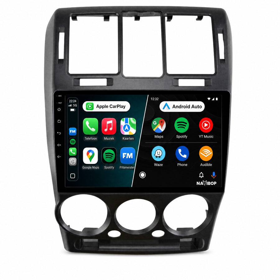 Hyundai Getz Zwart | Autoradio | Draadloos CarPlay & Android Auto | Android 15 | 2002 t/m 2011
