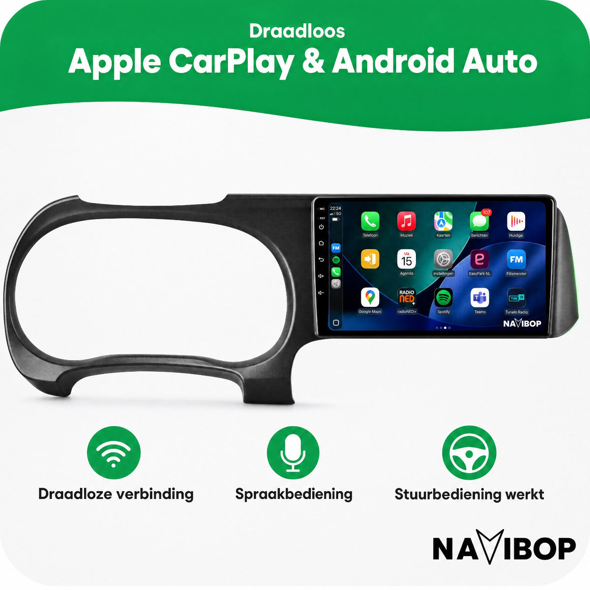 Hyundai i10 + 2019 | Autoradio | Draadloos CarPlay & Android Auto | Android 15