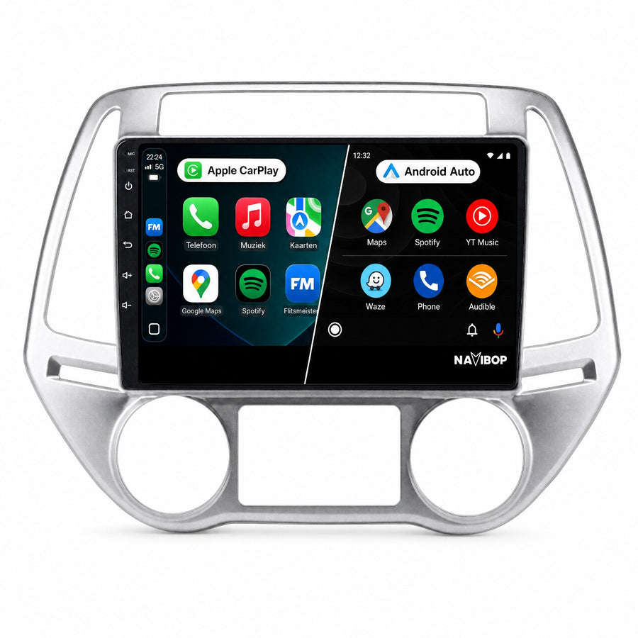 Hyundai I20 Versie 1 | Autoradio | Draadloos CarPlay & Android Auto | Android 15 | 2008 t/m 2014