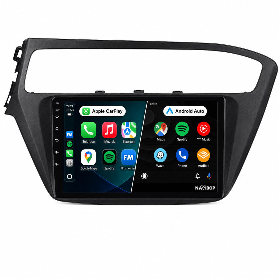 Hyundai I20 zonder gevaren licht | Autoradio | Draadloos CarPlay & Android Auto | Android 15 | 2014 t/m 2020