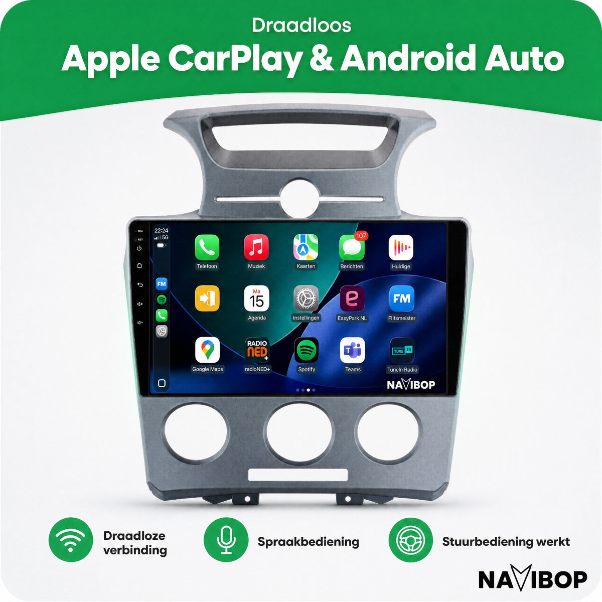Kia Carens | Autoradio | Draadloos CarPlay & Android Auto | Android 15