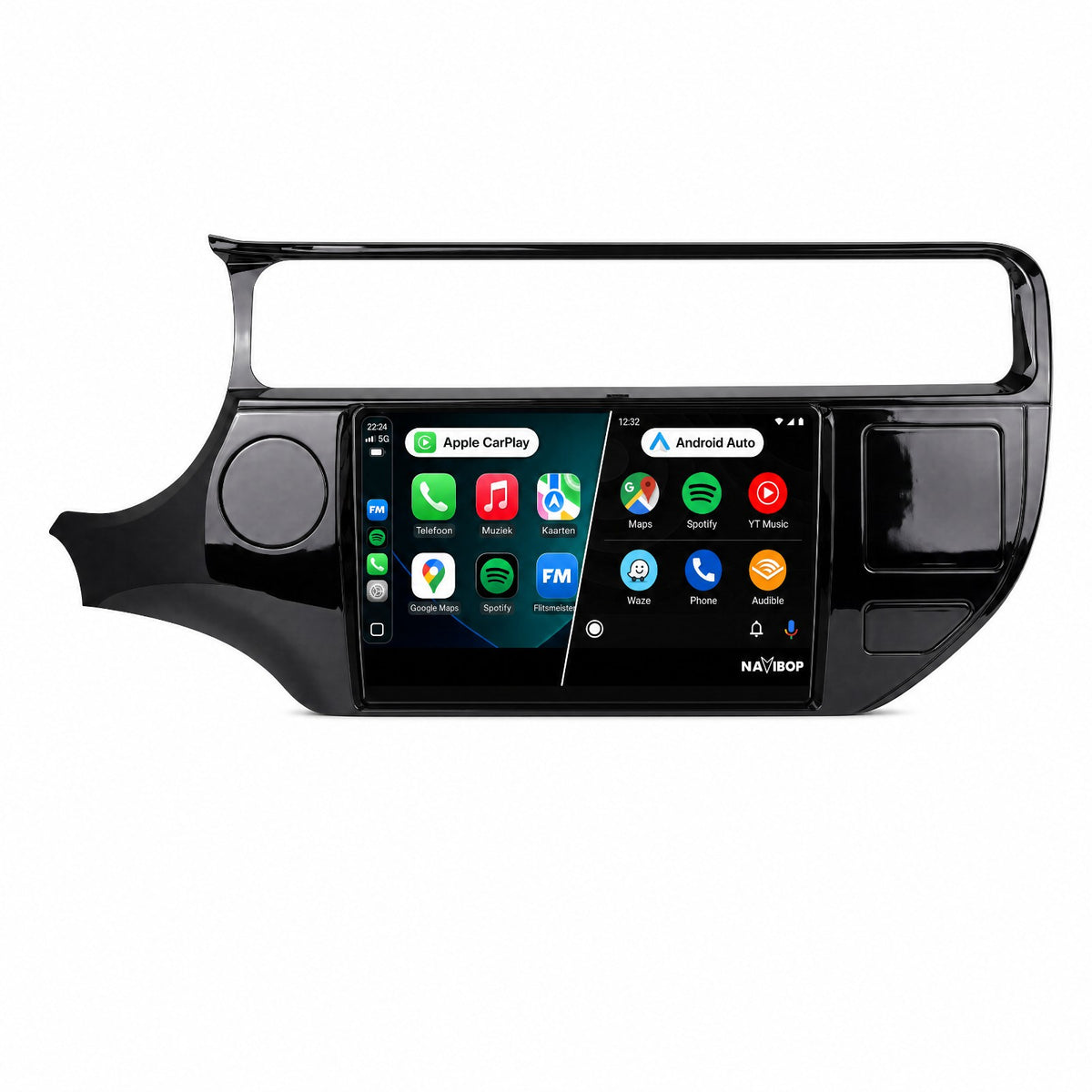 Kia Rio (zonder gevarenlicht) | Autoradio | Draadloos CarPlay & Android Auto | Android 15 | 2015 t/m 2018