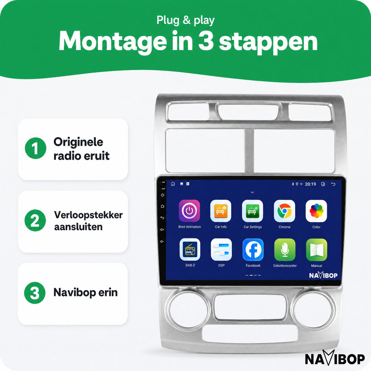 Kia Sportage Zilver | Autoradio | Draadloos CarPlay & Android Auto | Android 15 | 2005 t/m 2010