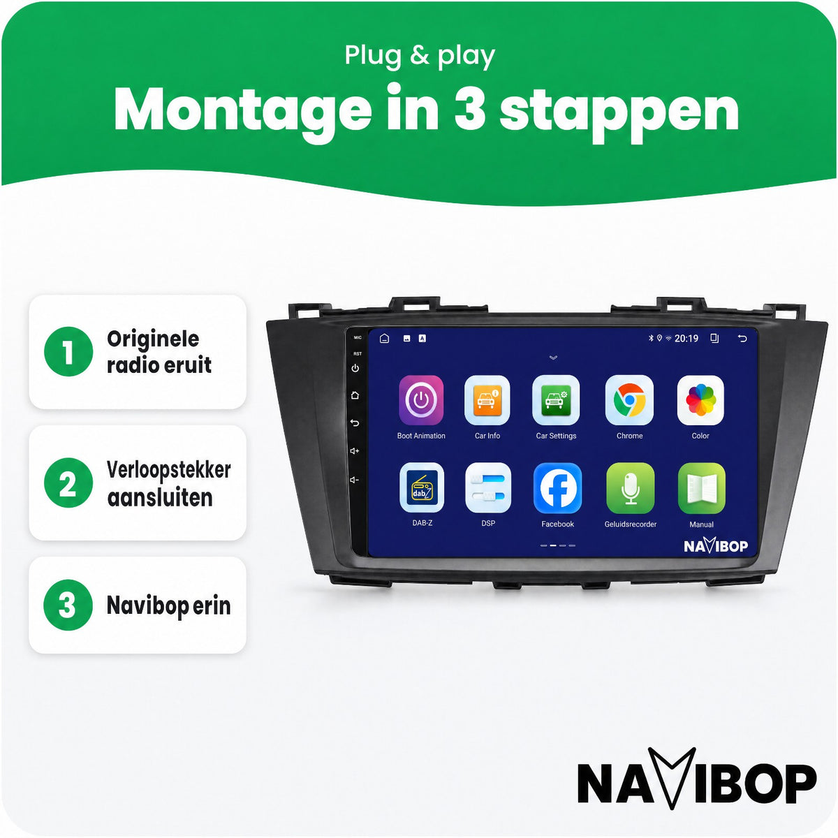 Mazda 5 | Autoradio | Draadloos CarPlay & Android Auto | Android 15 | 2010 t/m 2015