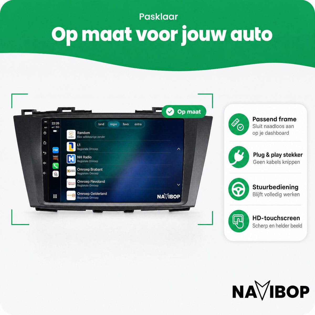 Mazda 5 | Autoradio | Draadloos CarPlay & Android Auto | Android 15 | 2010 t/m 2016