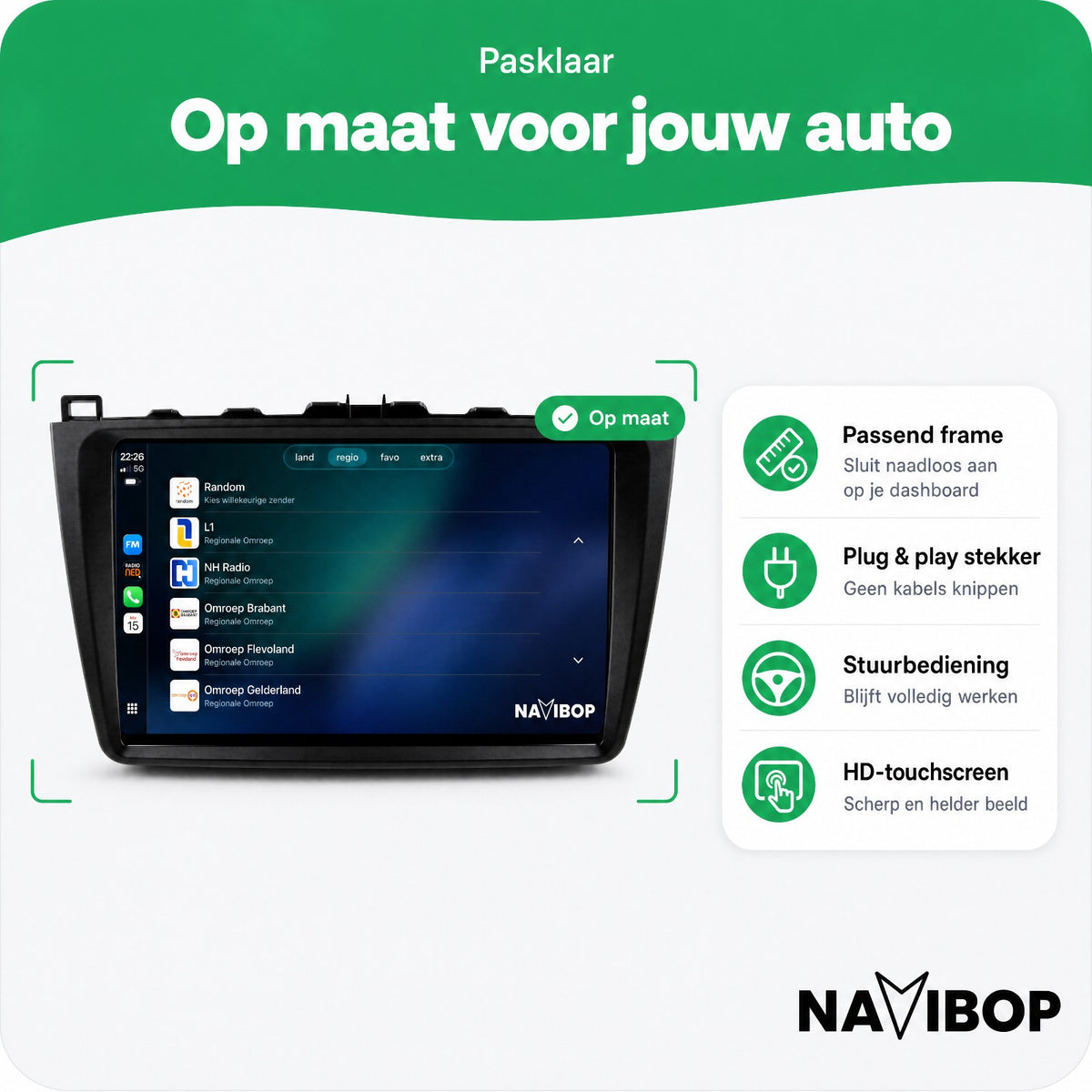 Mazda 6 | Autoradio | Draadloos CarPlay & Android Auto | Android 15 | 2007 t/m 2012