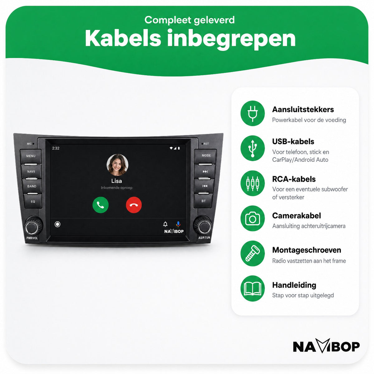 Mercedes e-klasse CLS-klasse W211 | Autoradio | Draadloos CarPlay & Android Auto | Android 15
