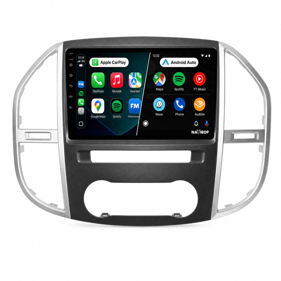 Mercedes Vito Versie 1 | Autoradio | Draadloos CarPlay & Android Auto | Android 15 | 2014 t/m 2022