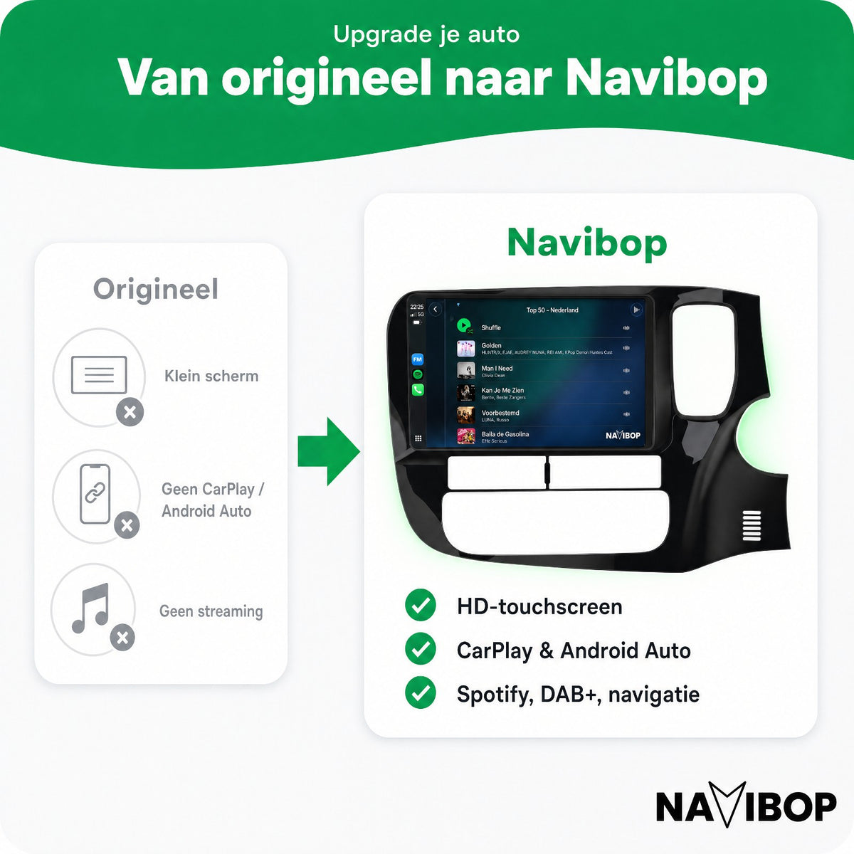Mitsubishi Outlander 9" * * Versie 3 | Autoradio | Draadloos CarPlay & Android Auto | Android 15 | 2012 t/m 2019