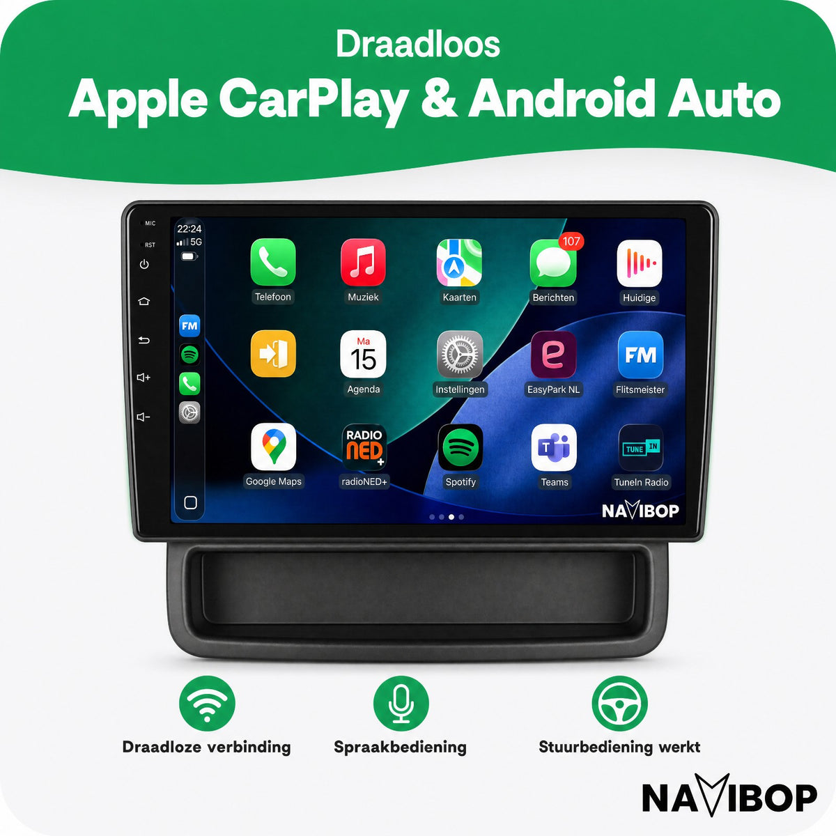 Nissan Primastar Renault Traffic | Autoradio | Draadloos CarPlay & Android Auto | Android 15 | 2010 t/m 2014