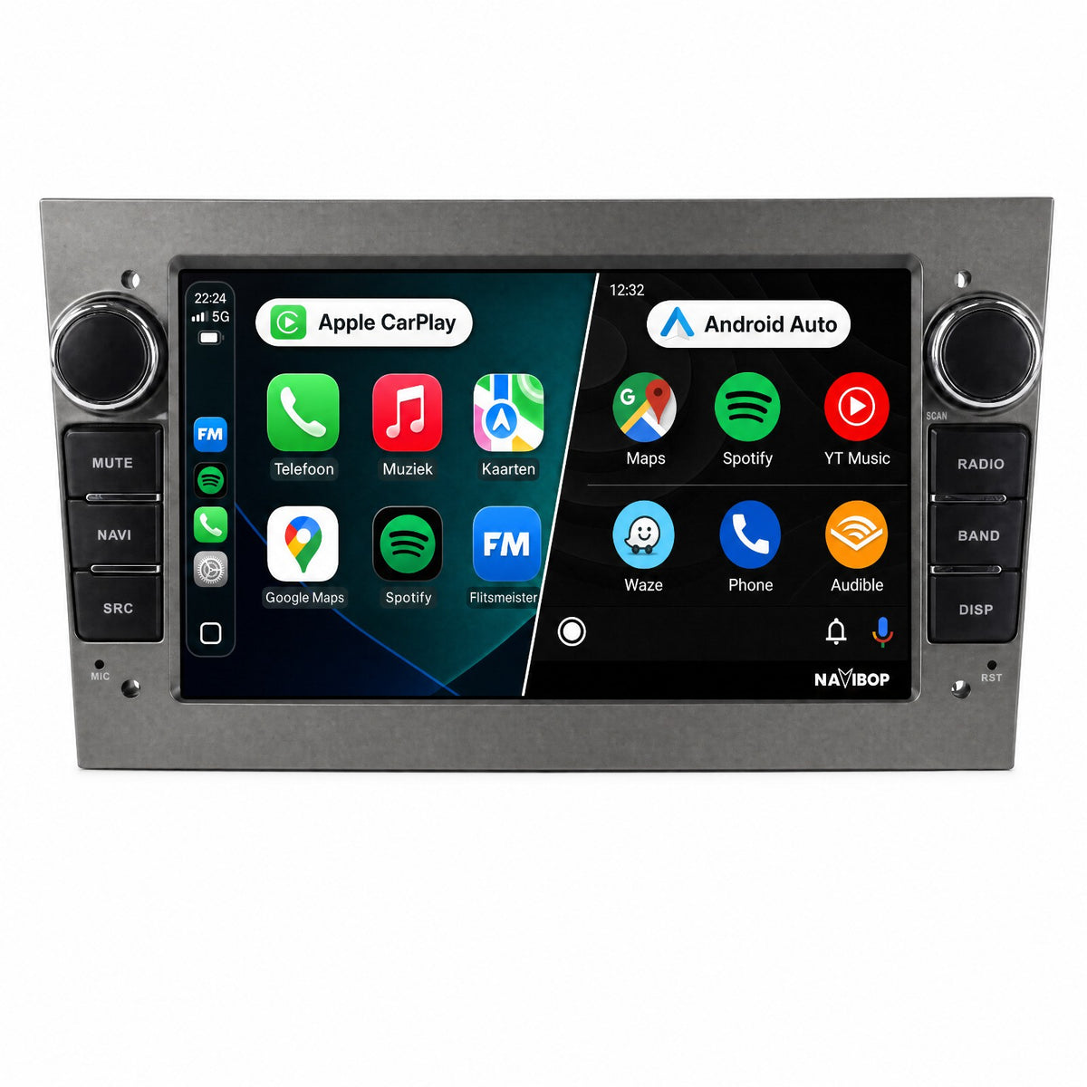 Opel Astra H Agila Corsa C Grijs | Autoradio | Draadloos CarPlay & Android Auto | Android 15