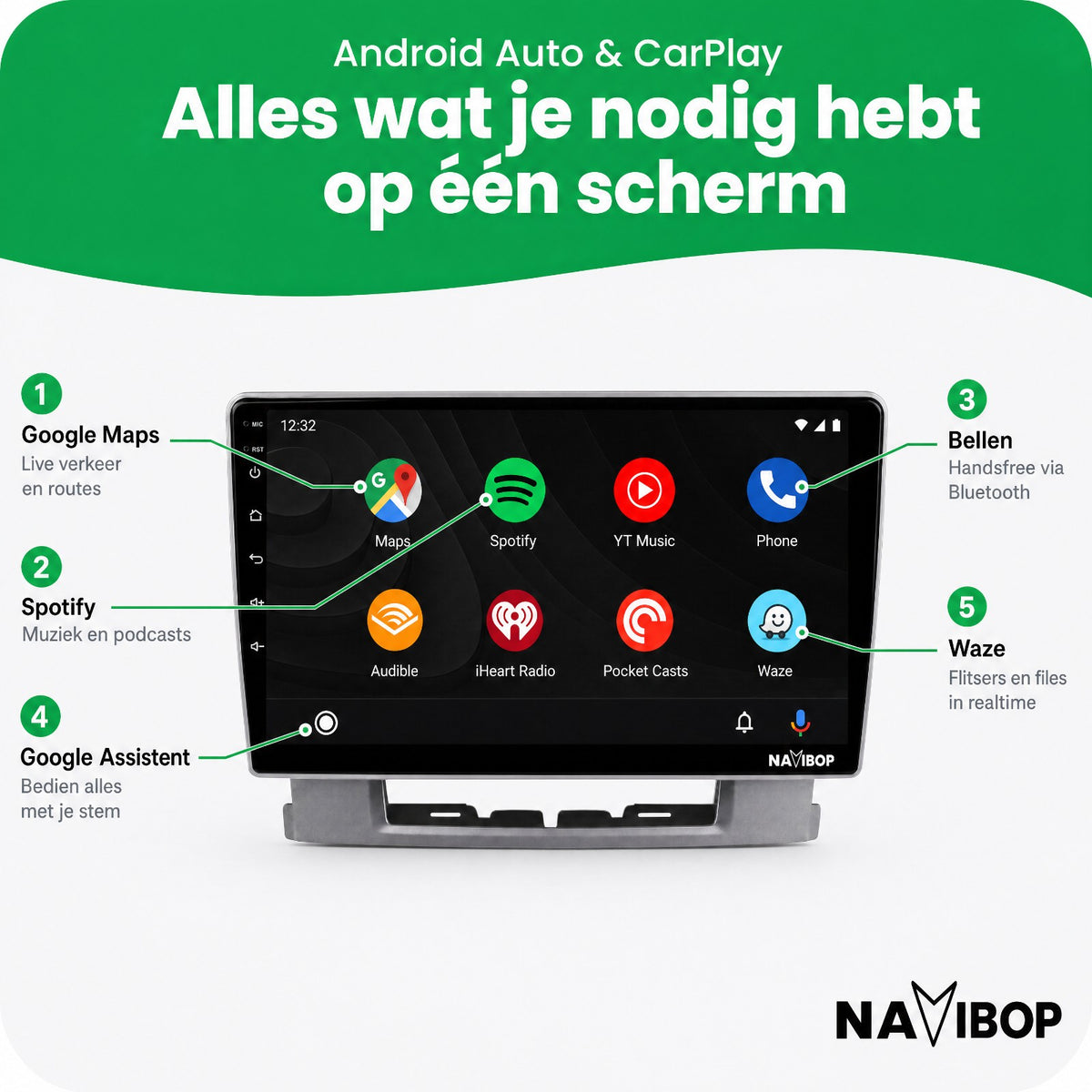 Opel Astra J Versie C | Autoradio | Draadloos CarPlay & Android Auto | Android 15 | 2009 t/m 2017