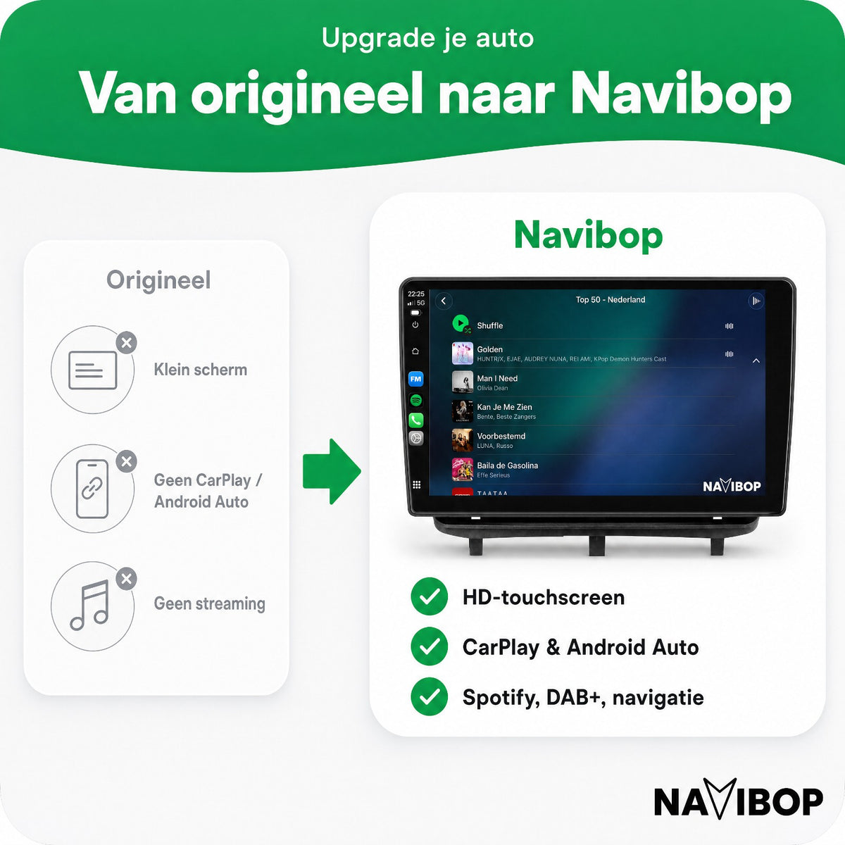 Opel Corsa D | Autoradio | Draadloos CarPlay & Android Auto | Android 15 | 2007 t/m 2012