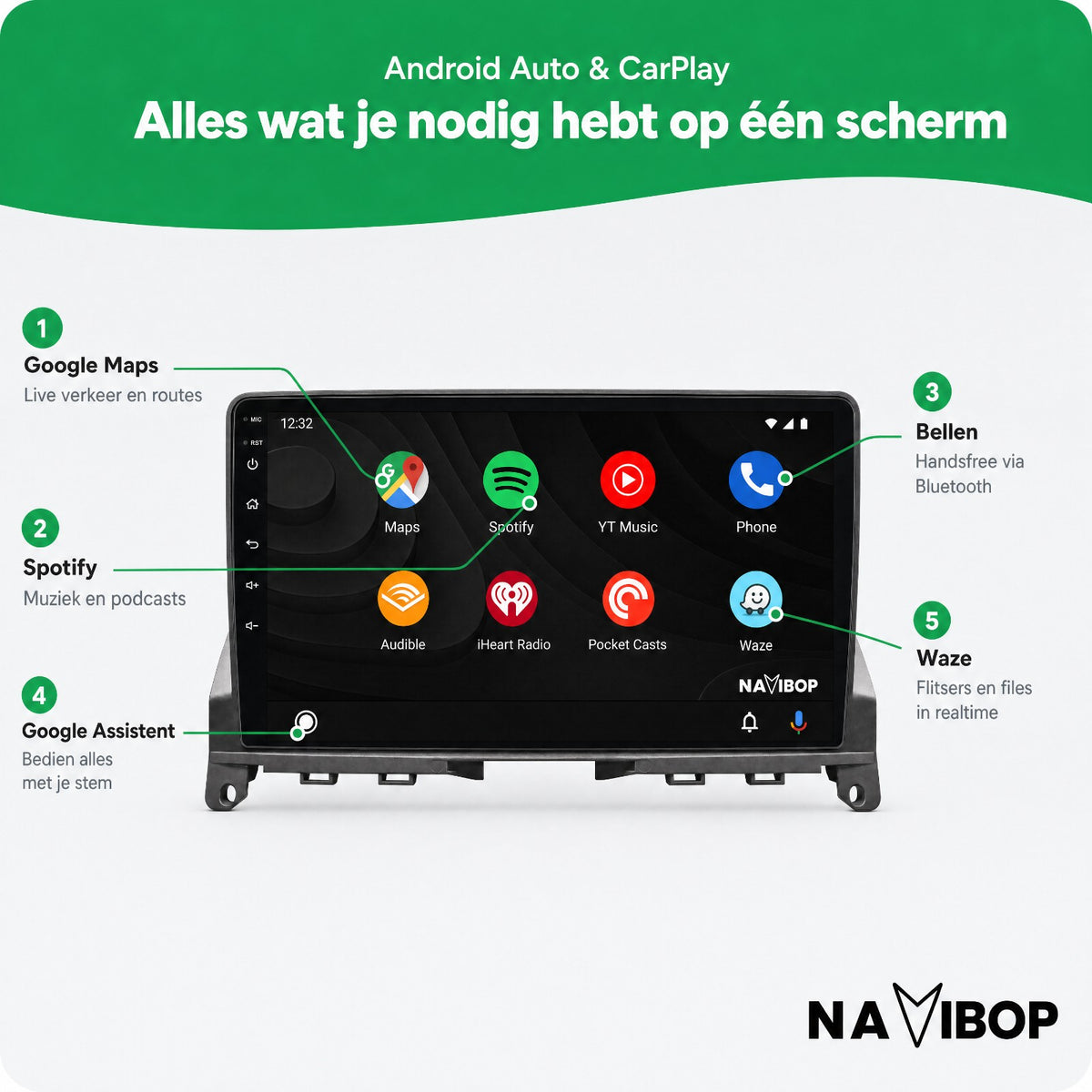 Mercedes c klasse w204 | Autoradio | Draadloos CarPlay & Android Auto | Android 15