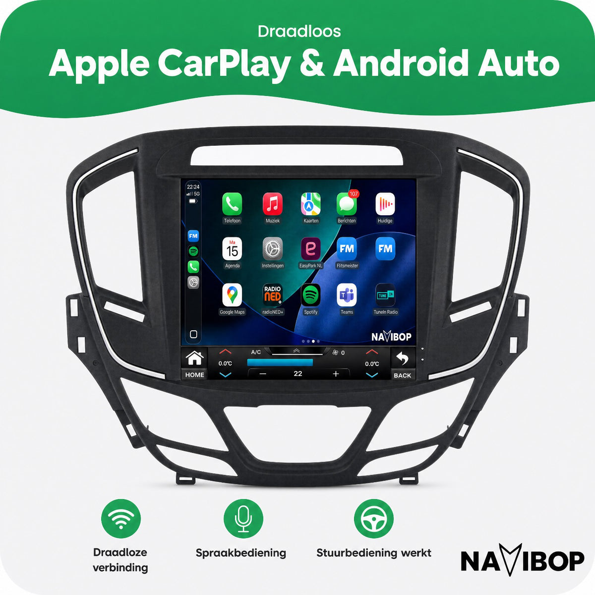 Opel Insignia | Autoradio | Draadloos CarPlay & Android Auto | Android 15 | 2014 t/m 2017