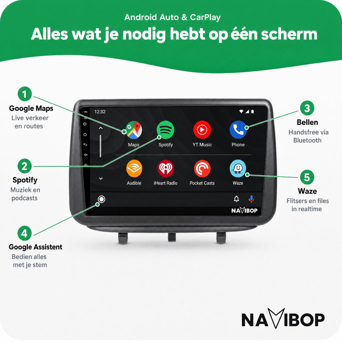 Opel Meriva | Autoradio | Draadloos CarPlay & Android Auto | Android 15 | 2010 t/m 2017