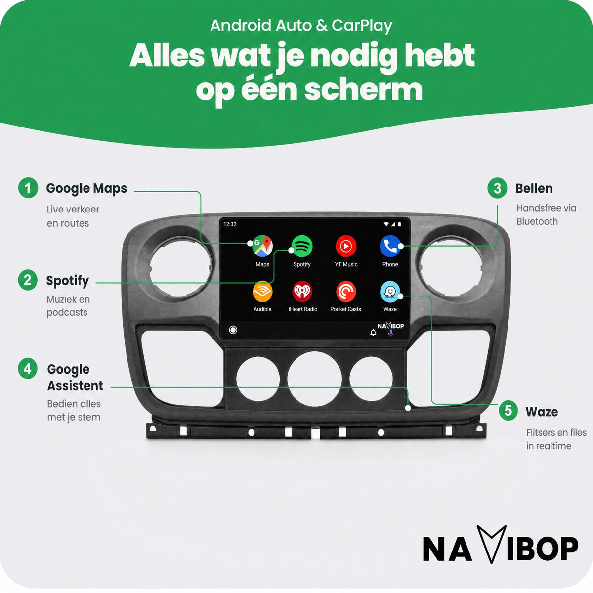 Opel nissan NV400 | Autoradio | Draadloos CarPlay & Android Auto | Android 15