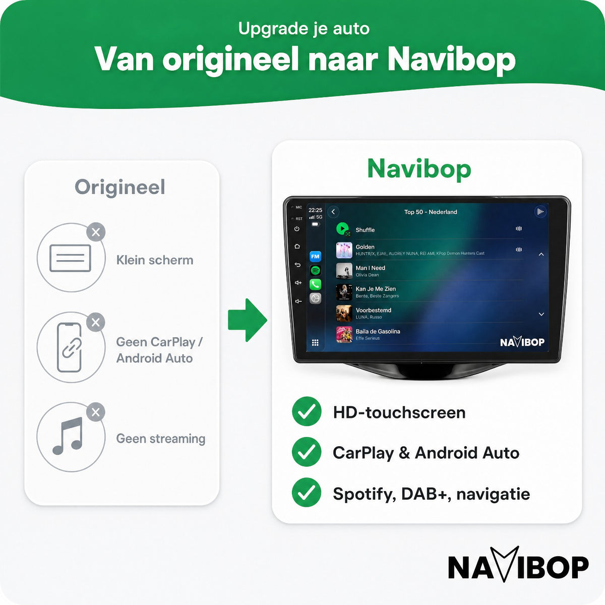 Peugeot 108 Toyota Aygo Citroen C1 Versie 1 | Autoradio | Draadloos CarPlay & Android Auto | Android 15 | 2014 t/m 2024