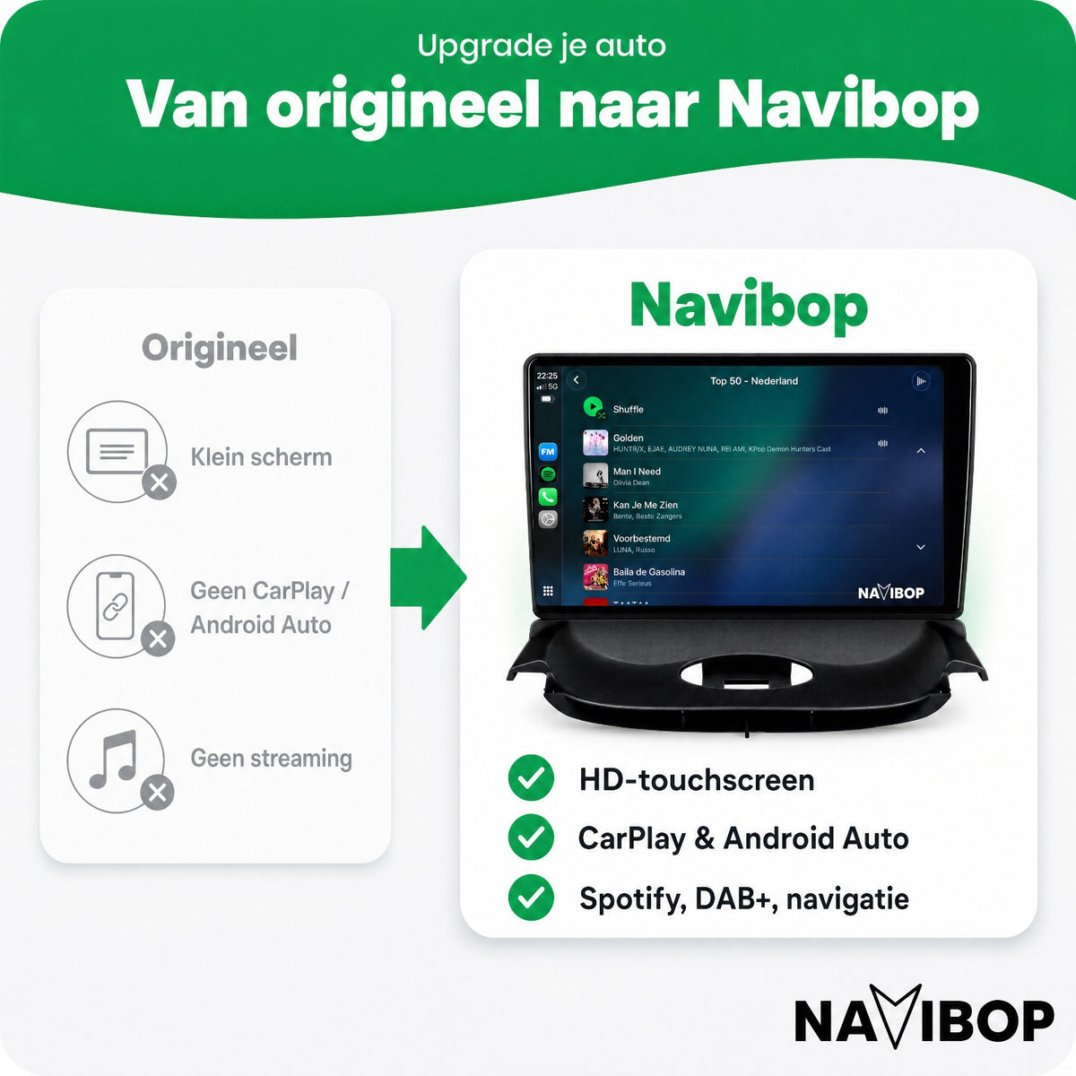 Peugeot 206 | Autoradio | Draadloos CarPlay & Android Auto | Android 15 | 2000 t/m 2008