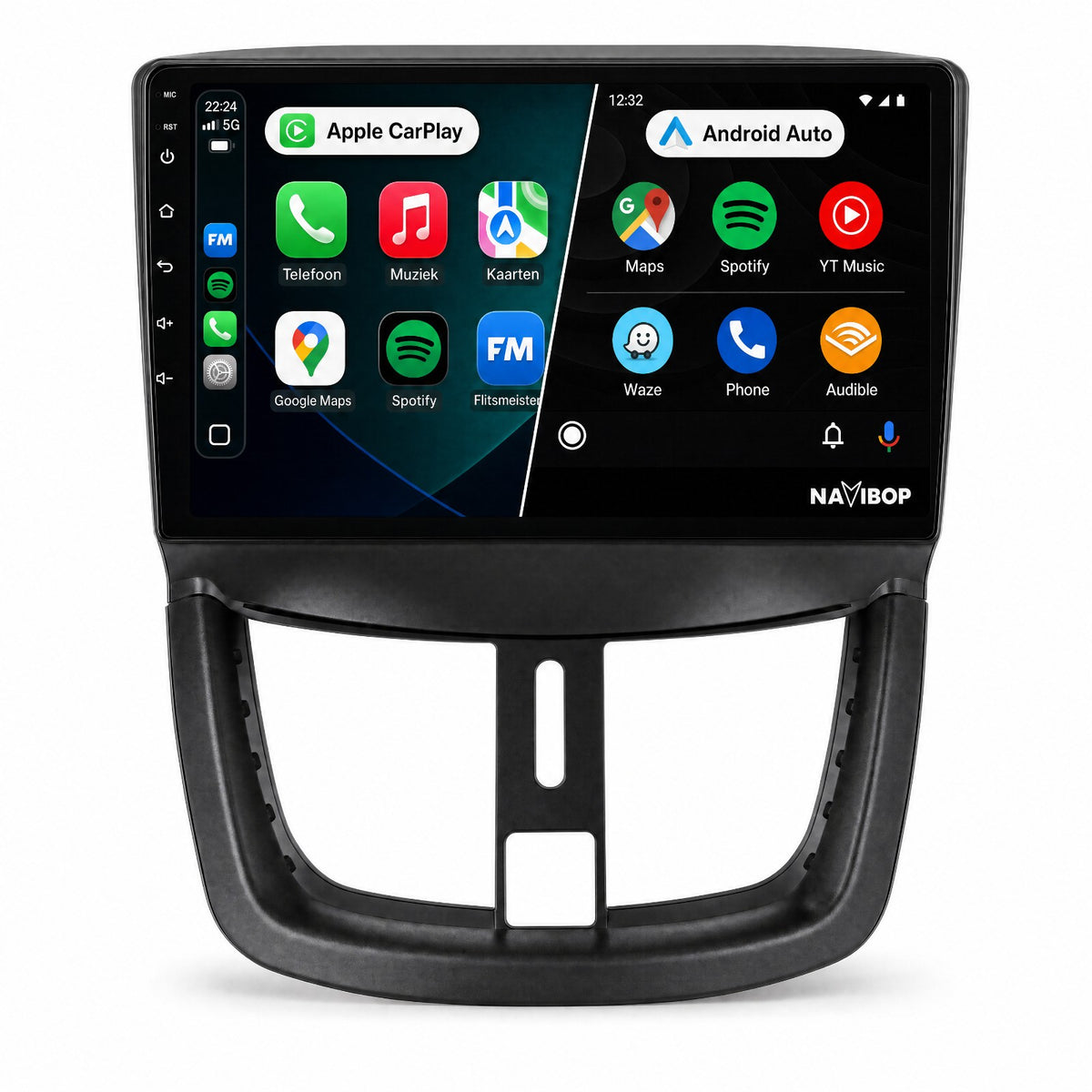 Peugeot 207 206+ | Autoradio | Draadloos CarPlay & Android Auto | Android 15 | 2006 t/m 2014