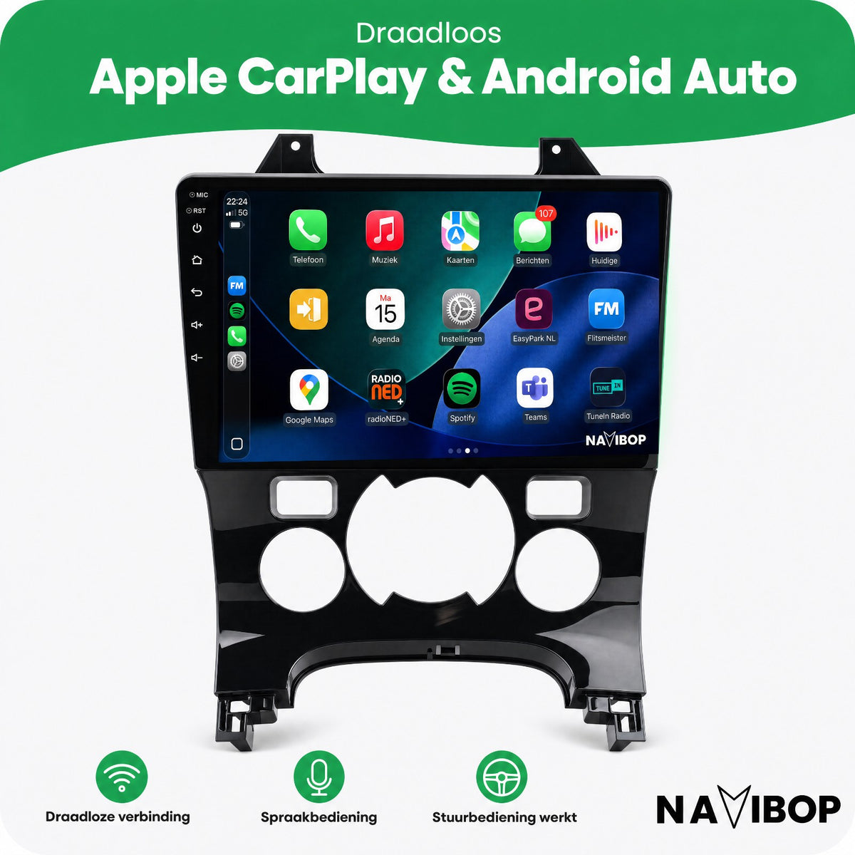 Peugeot 3008 | Autoradio | Draadloos CarPlay & Android Auto | Android 15 | 2009 t/m 2012